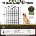 10 Panels No Dig Tall Garden Fence with Gate 48" H X 26.25' L Rustproof Metal Dog Fence Outdoor for Yard, Decorative Animal Barrier Fence for Pet, Garden Border, Patio, Flower | Temporary Fencing