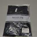 Missufe Women's V Neck Ruffle Short Sleeve Bodycon Summer Casual T Shirt Dress (Black, XS)