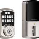 Kwikset 99420-001 Aura Bluetooth Programmable Keypad Door Lock Deadbolt Featuring SmartKey Security, Satin Nickel