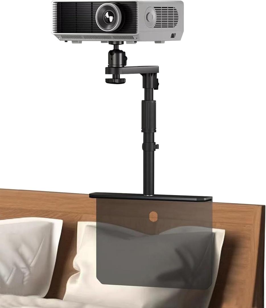 Bed Sofa Projector Stand, Height Adjustable Projector Mount Base, 360 Rotation, Universal Bedside Bracket Holder Compatible with XGIMI, VANKYO, Epson, Jinhoo, AuKing Projectors
