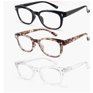 BLS BLUES 3 Packs Reading Glasses for Women Blue Light Blocking, Vintage Computer Eyewear