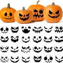 XZENTIRA 36 PCS Halloween Pumpkin Black Expression Stickers, Pumpkin Face Decorations, for Halloween Party Favors, Trick or Treat Party Decorations, Kids Party Favors