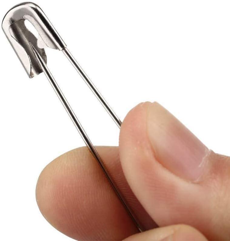 100PCS- Safety Pins, Stainless Steel Safety Pins, Safety Pins Bulk Metal Silver Sewing Pins Clothing Clips Tool 55mm Decorative Safety pins