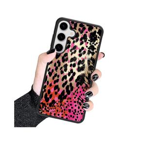 KANGHAR Case Compatible with Samsung Galaxy S25 Plus 5G,Pink Leopard Design,Tire Texture Non-Slip +Shockproof Rugged TPU Protective Case for Galaxy S25 Plus-Pink Leopard