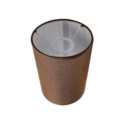 MY MIRONEY 5.51" x 7.87" Cylindrical Lampshades Brown Linen Drum Lamp Shades Modern Style Lampshade Cover Replacement for Floor Lamp, Table Lamp, Bedside Lamp