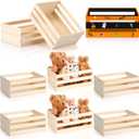 6 Pcs 12.5'' Large Wooden Crates for Crafts Unfinished Wood Crate Box for Display DIY Decorative Storage Basket Container Bulk for Decor, Kitchen Home, Pantry, Bedroom, Milk, Book, Arts