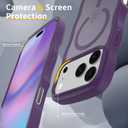 Magnetic for iPhone 17 Pro Max Case, (Compatible with Magsafe) Curly Wavy Frame Hard Translucent Matte Clear Back Cover for Women Men TPU Bumper Shockproof Phone Case (Purple)