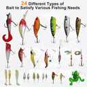 2 x 24pcs Fishing Lures Lifelike Bait for Bass Trout Salmon Walleye Crappie Pike - Freshwater and Saltwater Hard Metal Baits Kit with Gift Box - Fishermen & Angler Fishing Gear Set for 2025 Xmas Fishing Advent Calendar