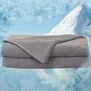 MorroMorn Cooling Comforter for Hot Sleepers & Night Sweats - IceyRest Cold Touch Technology, Lightweight Summer Blanket All-Season Breathable Silk Smooth (Cool Gray, Full Queen 90"x90")