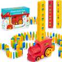 Domino Train Set for Kids  Automatic Domino Laying Toy, Montessori STEM Learning Gift for Boys & Girls Ages 3-8, Fun Educational Toddler Toy, Birthday Present for 3-5 Year Olds