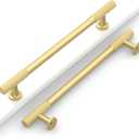 10 Pack 6-1/4''(160mm) Brushed Gold Cabinet Pulls Kitchen Cabinet Handles Gold Drawer Pulls Cupboard Hardware for Cabinets CK0083
