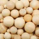 Blulu 122 Pieces Round Wood Balls Unfinished Wooden Balls Natural Craft for DIY Craft Projects Jewelry Making Arts Design, 5 Sizes
