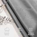 JIUZHEN Grey Velvet Curtains 84 inches for Living Room - Thermal Insulated Room Darkening Grommet Thick Velvet Window Drapes for Bedroom/Dining Room, Set of 2 with Tiebacks, W52 x L84