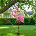 Yinns Bird Feeders - Squirrel Proof Wild Bird Feeder for Outside, Flamingos Shaped Birdfeeders, Metal Hanging Bird Feeder for Garden Patio Yard Decor (Pink)