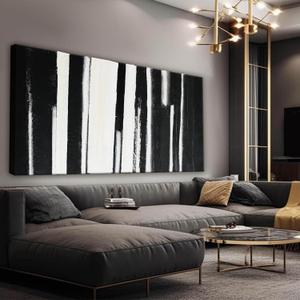 Canvas Wall Art Decor Black and White Wall Art Prints Wall Art Pictures for Living Room Framed Large Wall Art Decorations Abstract Canvas Art Wall Decor Bedroom Ofiice Decor 24 x 48 Inch