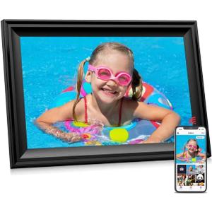 Digital Picture Frame, 10.1 Inch WiFi Photo Frame Electronic, IPS HD Display Touch Screen, 16GB Storage, Wall Mountable, Auto-Rotate, Share Photos and Video via Uhale App