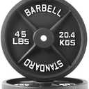 Fitvids 1 Inch Standard Barbell Weight Plates, 2.5 LB to 45 LB Plates for Home Gym Strength Training, Deep Grip Edge