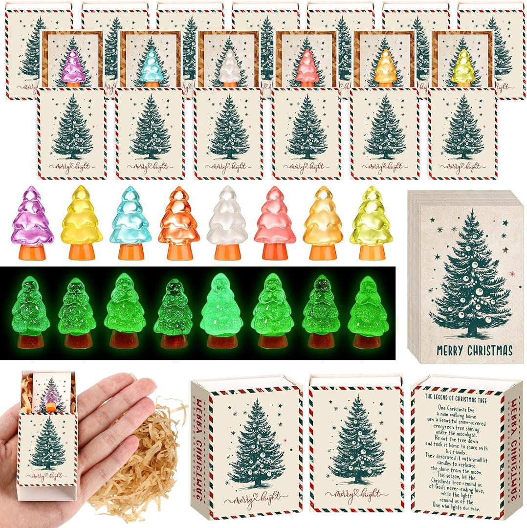 36 Sets Emotional Support Appreciation Gift Bulk for Employee Christmas Tree Positive Resin Team Building Small Thank You Gifts for Staff Coworkers Christmas Appreciation Day