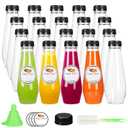 Moretoes 20pcs 12oz Plastic Bottles with Caps Empty Juice Containers with Lids, Clear Bulk Beverage Containers for Drinking Milk Smoothies and Other Beverages