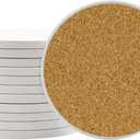 Creative Hobbies Ceramic Tiles for Crafts and Coasters - 4" Round Tiles with Cork Backers | Pack of 12