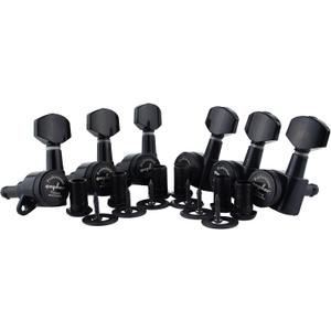 Guyker Guitar Locking Tuners (6 for Left) - 1:18 Lock String Tuning Key Pegs Machine Head with Hexagonal Handle Replacement for ST TL SG LP Style Electric, Folk or Acoustic Guitars - Black