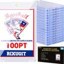 25-Pack Sleeved Card Magnetic Holders - 100pt Magnetic Card Case, Fits Sleeved Card First, One Touch Card Holder, Inner Size 2.63″×3.70″, Clear Hard Case for Trading Cards, Sports Card, Games Cards