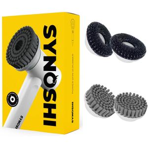 Grill Set | SYNOSHI Electric Spin Scrubber Kit + 2 Round Brush Heads + 2 Steel Brush Heads