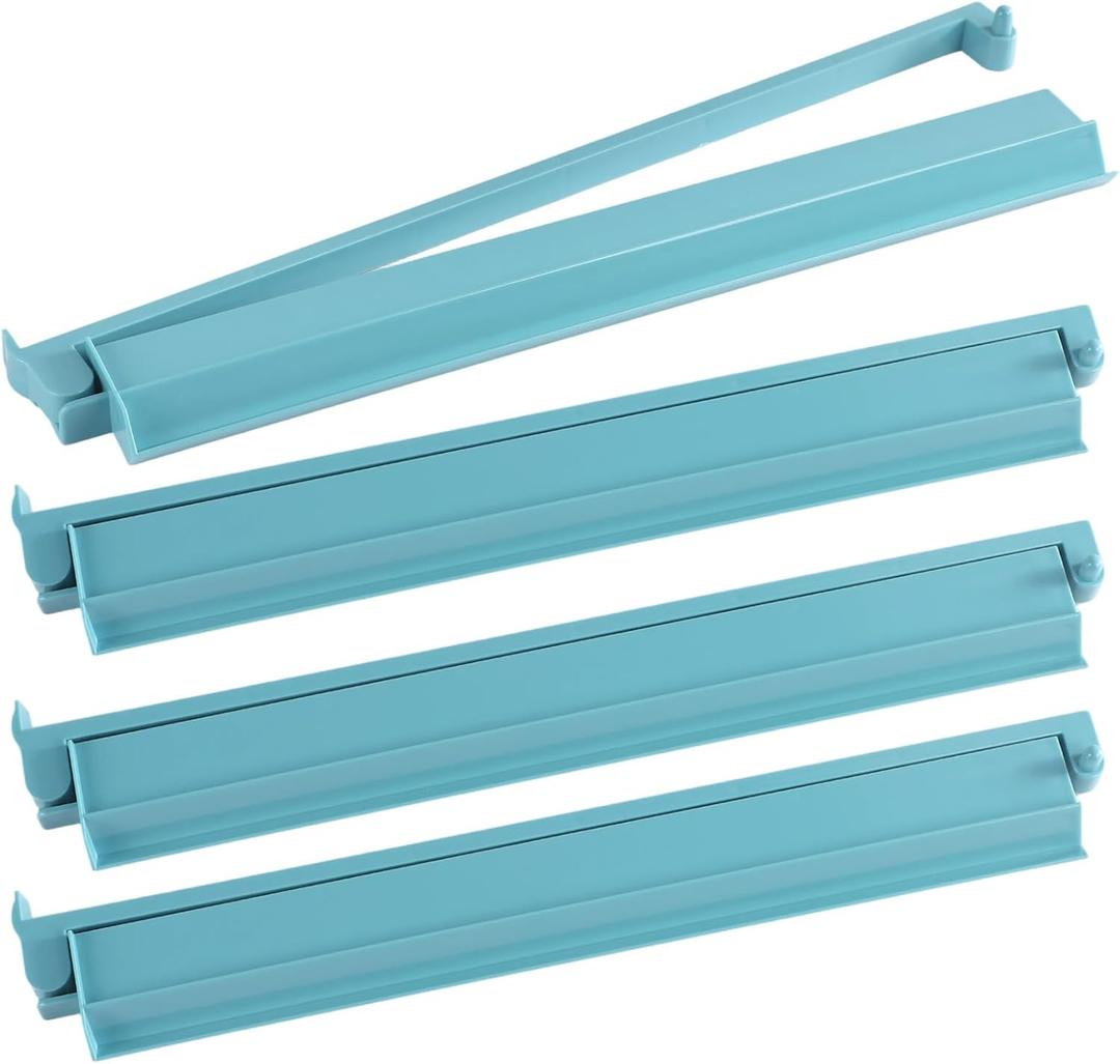 4Pcs Mahjong All-In-One Racks with Pushers, Acrylic American Majiang Tile Holder, Modern Mah Jong Game Rack with Built-In Pushers, Easy Portable American Mahjong Accessories and Gifts(Light Blue)