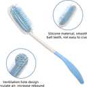 Long Reach Handled Comb and Hair Brush Set Applicable to Elderly and Hand-Disabled People inconvenient Upper Limb Activities (2 pcs)