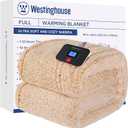 Westinghouse Electric Blanket Full Size, Soft Plush Sherpa Heated Blanket with 10 Heating Levels & 1-12 Hours Auto-Off, Machine Washable, 80x84 inches, Yellow