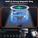 Magnetic Case for iPhone 15 Pro, with Invisible Ring Stand, Military Drop Protection, Shockproof Anti-Fingerprint Matte Protective Cover for iPhone 15 Pro, Black