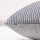 YCOLL Dark Gray Pillow Covers 22x22 Set of 2 Velvet Striped Pattern - Soft Throw Pillows for Home Decor, Luxury Decorative Pillow Covers for Couch, Bed,Living Room