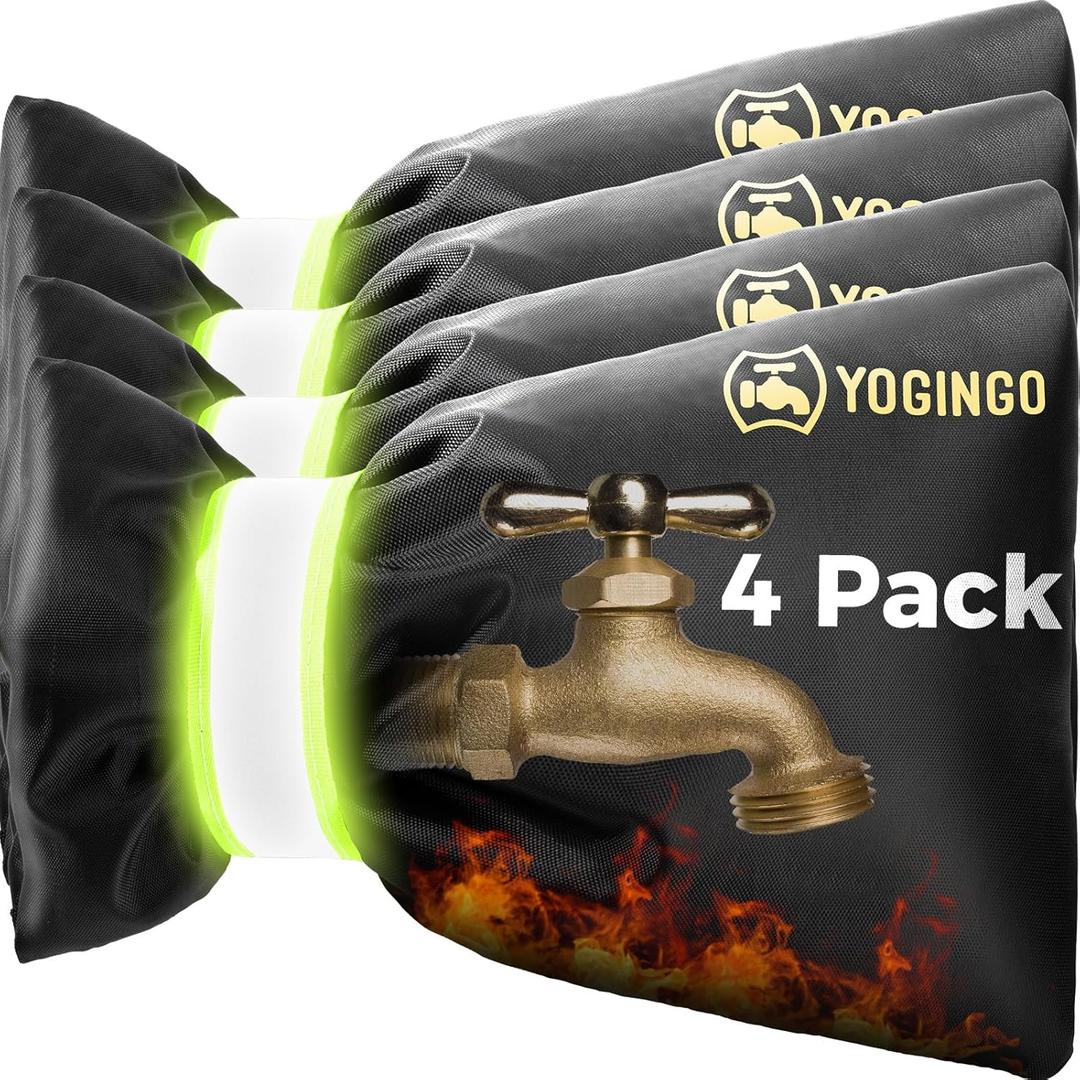 5 x 4 Pack Outdoor Faucet Covers for Winter Freeze Protection Hose Bib Covers for Winter, Water Spigot Cover Winter Insulated 8.3" x 5.9" Pipe Wrap Insulation Cover Socks Outside Faucet Freeze Protector (Black)