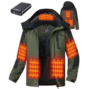 GOTOBI Heated Jackets for Men with 12V 18400mAh Battery Pack, Heated Coat with 8 Heated Zones, Winter Waterproof Ski Jacket, L