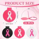 24 Pcs Breast Cancer Awareness Small Compact Mirrors Bulk Portable Folding Mini Pocket Makeup Mirrors Breast Cancer Awareness Accessories Gift for Women Friends