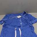 Womens Pajamas Set 100% Cotton Soft Short Sleeve Sleepwear Button Down Nightwear Summer Pj Sets, Size M