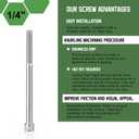 uxcell Hex Socket Bolts (1/4"-20x4), 304 Stainless Steel Hex Socket Drive Screw, Silver Tone, 10 Pcs