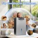 KeepGlad Dehumidifier, 98OZ Dehumidifiers for Home(1000sq.ft), Humidity Display Dehumidifier for Basement Bathroom Bedroom, Auto Shut Off, Washable Filter, Drain Hose, Timer, 7 Ambient Lights, gray