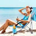 Nice C Beach Chair, Beach Chairs for Adults 2 Pack w/Cooler Compact High Back, Cup Holder & Carry Bag & Heavy Duty Outdoor, Camping, BBQ, Travel, Picnic, Festival (Set of 2 Blue), 27D x 22.5W x 31.5H Inch