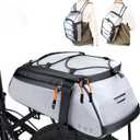 WOTOW Bike Rear Rack Bag - 10L Large Full Reflective Waterproof Trunk Bag, Multifunctional Bicycle Ebike Back Seat Cargo Carrier with Shoulder Strap(Full Reflective)
