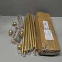 Double Curtain Rods for Windows Set 45 to 90 Inch,Gold Curtain Rod with 3PCS Drapey Pole Brackets,5/8" Diameter Blackout Small Curtain Rod,Extra Long Cortineros Para Ventanas for Bedroom,Living Room