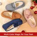 HomeTop Women's Moccasins House Slippers Memory Foam Indoor Outdoor Ladies Shoes, 10 US 