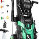 2025New Electric Pressure Power Washer 4500 PSI 3.2 GPM Total 58FT with 4 Quick Connect Nozzles, Inlet Hose & Filter, Foam Cannon for Cars/Fences/Driveways/Patios/Home Cleaning