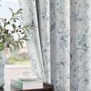 jinchan 100% Blackout Floral Curtains Blue Flower Grommet Top Full Blackout Curtains Thermal Insulated Window Drapes 2 Panels Curtain Set Blue, W50 x L63 (52"W x 63"L (Pack of 2), Floral Blue)