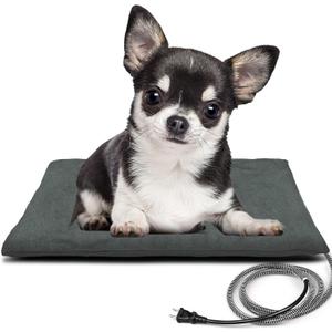 PETNF Outdoor Pet Heating Pad for Cat Dog, Heated Cat Mat Dog Mat with Auto Temperature, Pet Warming Pad Heated Cats Dogs House Cat Bed (S: 19.7'' x 11.8'', Gray)