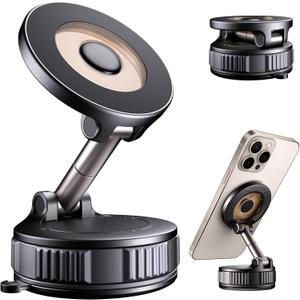 Phone Holders for Your Car, Car Phone Holder for Magsafe [Upgraded Strongest Suction & Magnetic] 360 Adjustable Magnetic Car Phone Mount for Your Car/Gym/Mirror Mount for iPhone & Android | Best Gift