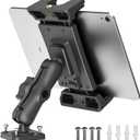 OHLPRO Car Tablet Holder - Heavy Duty Drill Base, Tablet Mount for Truck Compatible with iPad, Samsung Tab 5"-13" Tablets and Phones, iPad Stand for Wall/Business/Vehicle/Desktop, etc.- 4-inch Arm