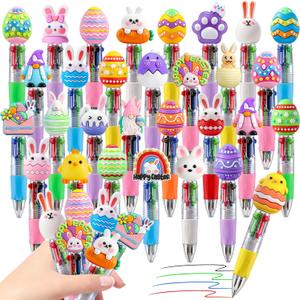 30Pcs Mini Multicolor Pens in One 4-in-1 Cute Pens Bulk, Ballpoint Pen for Birthdays and Parties, Fun Gifts Assorted Ink Kawaii Pen(Easter Egg Style)