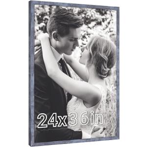 24x36 Poster Frame Rustic Blue, Retro 36 x 24in Picture Frame, Extra Large 24 by 36in Gallery Family Concert Portrait Photo Movie Poster Frame Anniversary/Birthday/Wedding/Thank you/Christmas Gift