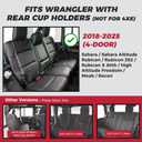 FREESOO Seat Covers for Jeep Wrangler 4 Door JL 2018 2019 2020 2021 2022 2023 2024 2025 2026 1:1 Custom Seat Covers with Rear Cup Holder - RED